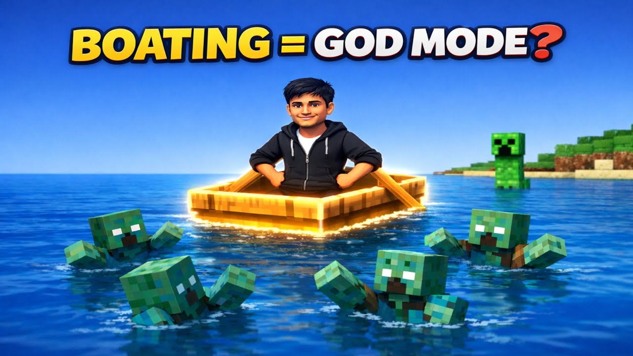 Minecraft But Boating Drops OP Items!