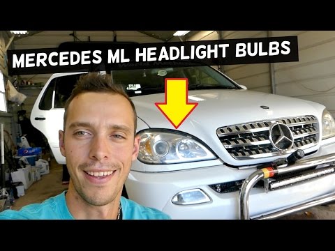 MERCEDES ML HEADLIGHT BULB REPLACEMENT  ML230 ML270 ML320 ML350 ML400 ML430 ML500 W163