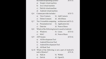 #HSBTE Diploma 6th Semester Computer Engg. Sample Paper Mobile Application Development February 2023