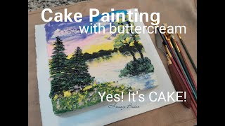 CAKE PAINTING! YES It's Cake! Summer Sunset Theme Cake Decorating Idea