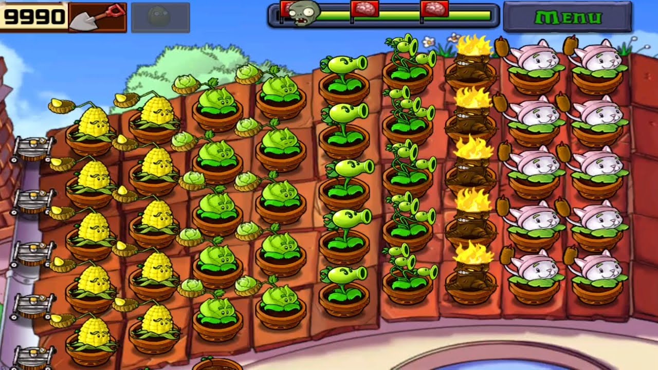 PLANTS VS ZOMBIES | ADVENTURE ROOF |  LEVEL! 8 COMPLETED FULL HD GAMEPLAY