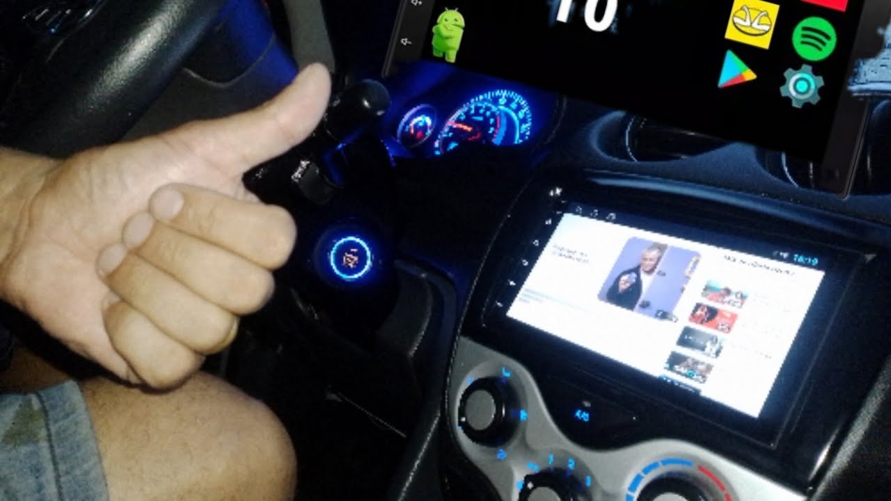 central multimídia android e botão start stop jac j3