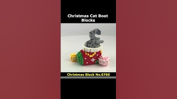Christmas Cat Boot No.6766 Mini Blocks Preview #lego #brick #miniblock #nanoblock #block