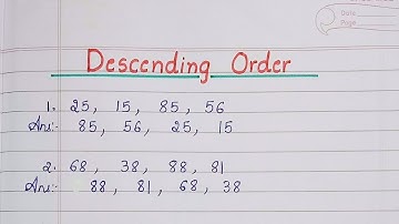 Descending Order