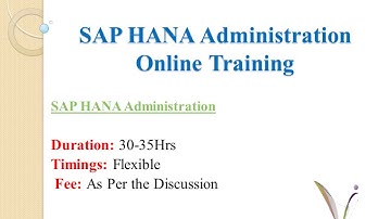 SAP HANA Administration Course Content video