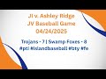 JI v. Ashley Ridge JV Baseball Game - 04/24/2025