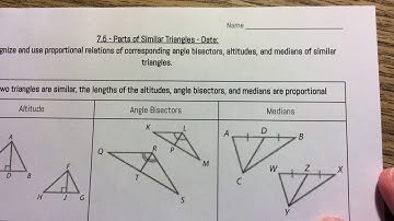 Geometry - 7.5 Parts of Similar Triangles