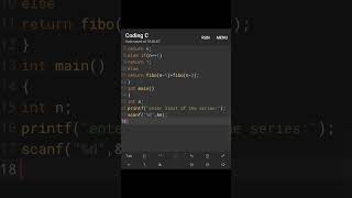 Program to print Fibonacci series using recursion in c#coding #programming #codinglife#codecapsoole