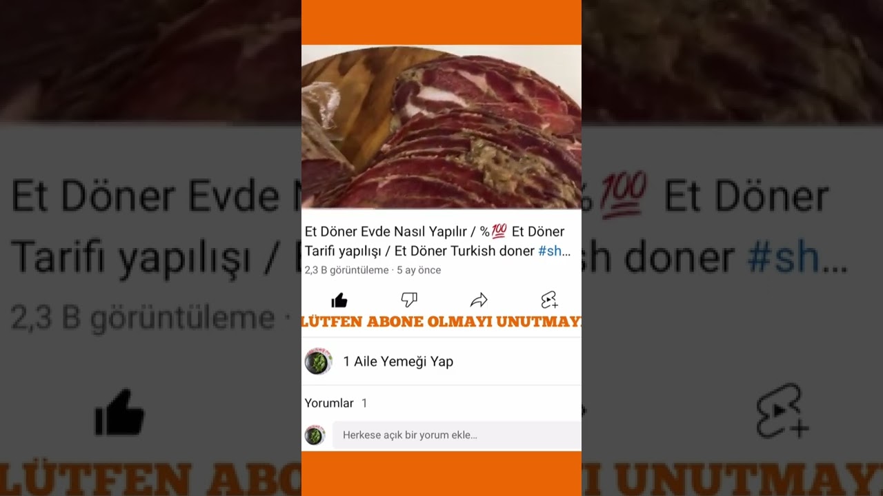Evde et döner tarifi #shorts #tiktok #tiktokvideo #shortsvideo #yemektarifi #etdöner #etliyemekler