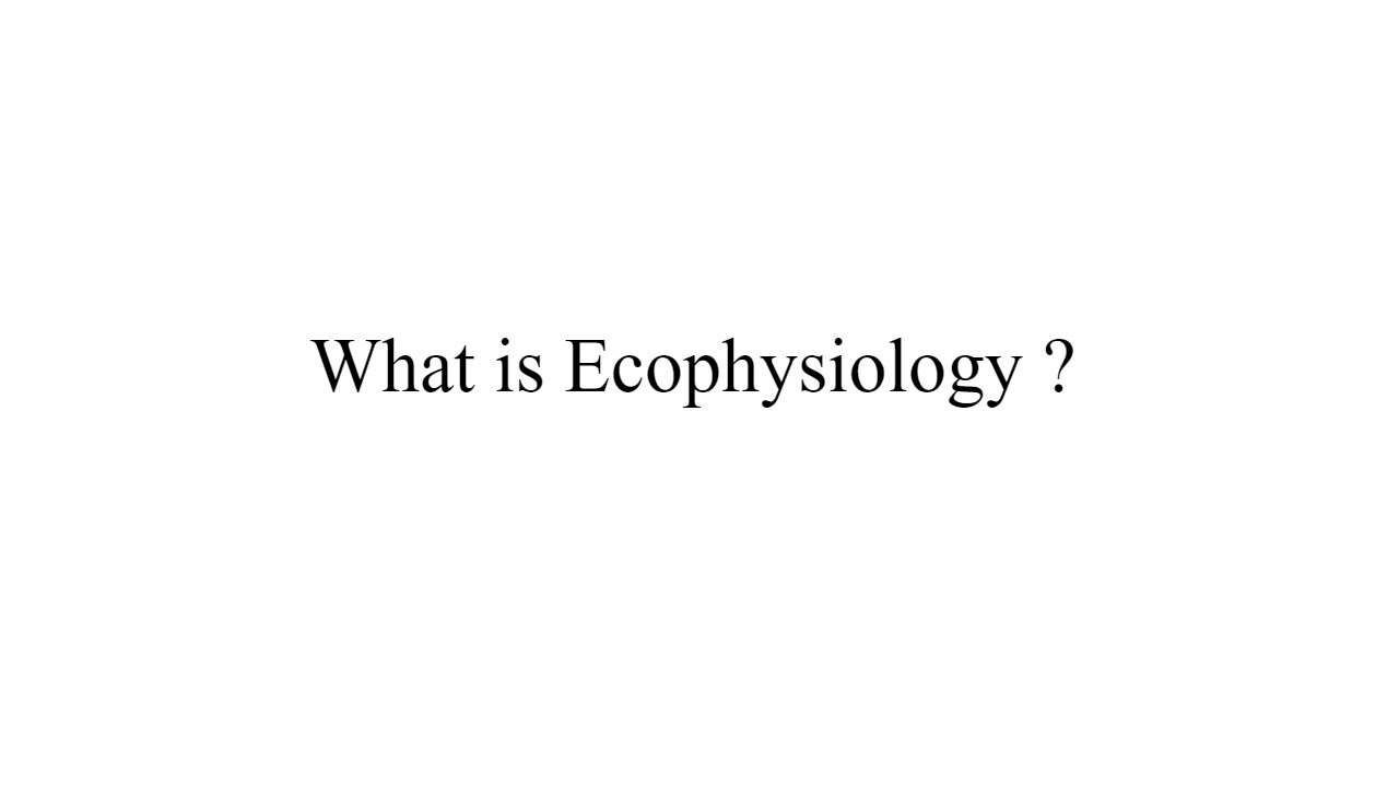 What is Ecophysiology ?