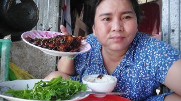 Hôm nay em Loan ăn cơm với cá rô kho tiêu