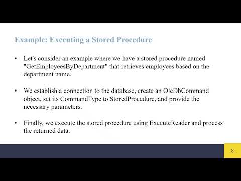 Executing Stored Procedure Using Oledb Command