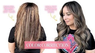 Color Correction on Damaged Hair | HAIR COLOR TRANSFORMATION #haircolorcorrection