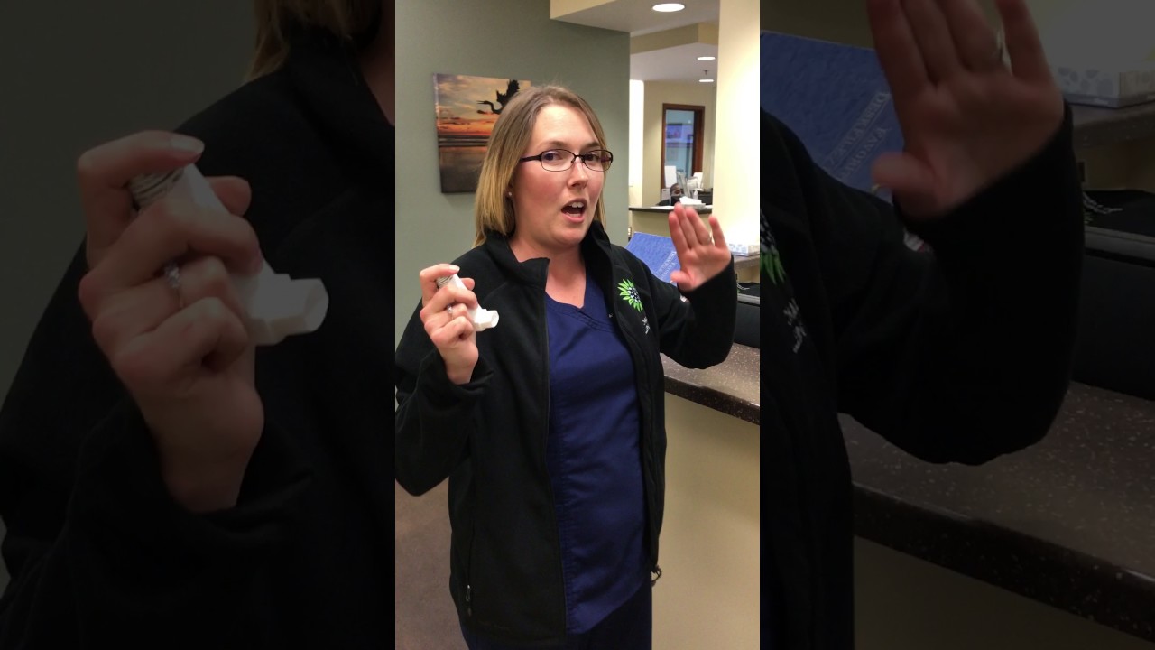 Inhaler demonstration: Open mouth technique