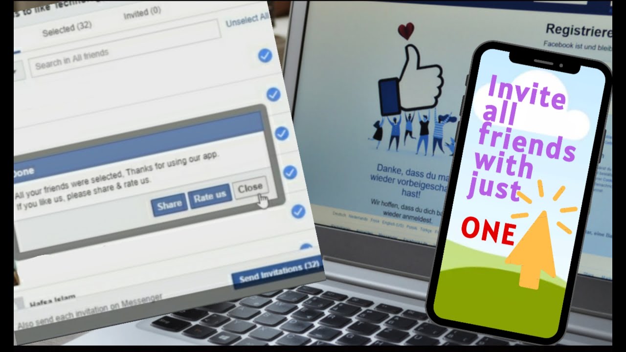 How to invite all facebook friends to like/Join with a single click |facebook tutorial 2020