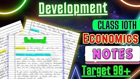 | Development | Notes Class 10 CBSE | Economics Chapter 1 handwritten Notes | ‎@Edustudy_point