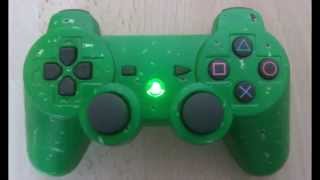 PS3 controller mod Homebutton grün lackierung