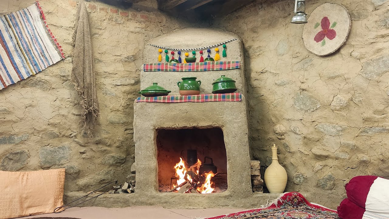 Building a Traditional Fireplace with an Iranian Village Family | Rural Life