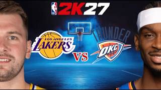 Los Angeles Lakers vs Oklahoma City Thunder | Full Game | NBA 2K27 Roster Updated