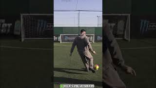 Football Crossbar Challenge: Injury Fears and Epic Kicks! #shorts