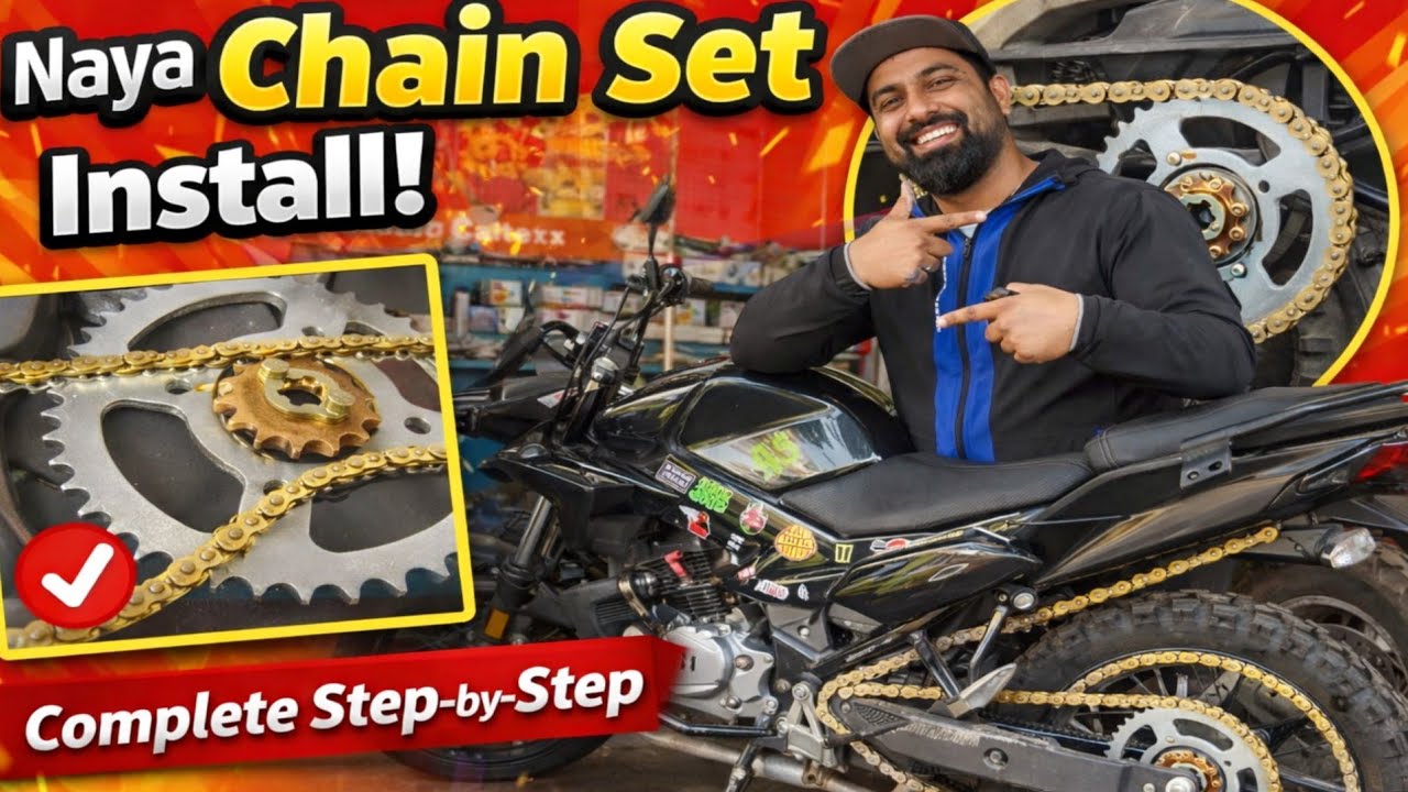  HERO XTREME 125R Chain Set installation Done Finally 😍 Roll On Chain Set Better Than Hero 🤔