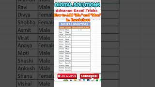 How to Add "Mr." and "Mrs." in Excel sheet |Advance Excel| #advanceexcel #exceltips #computer