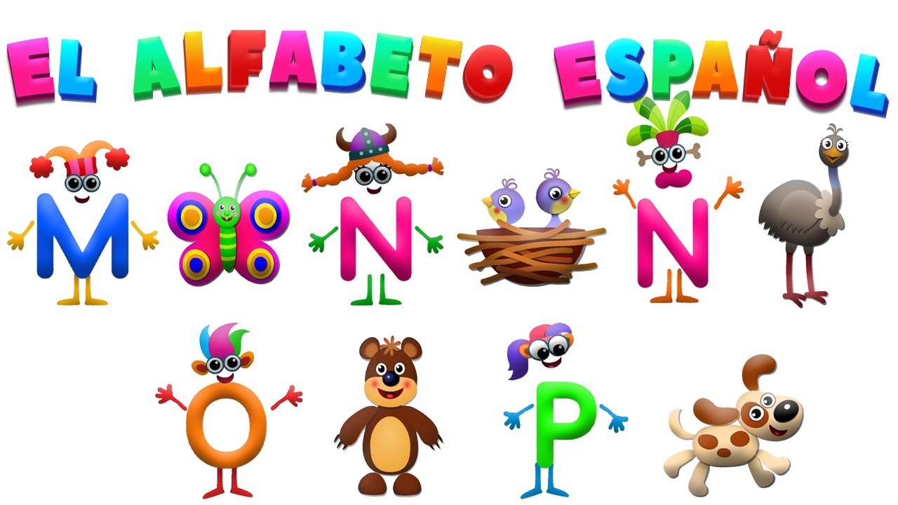 تعلم حروف اللغة الاسبانية للأطفال نطق وكتابة من M حتى P - اللغة الاسبانية للأطفال