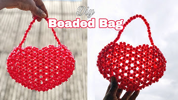 How To Make Heart Beaded Bag | Beaded Bag Beginner-Friendly Tutorial | DIY Beaded Heart Bag