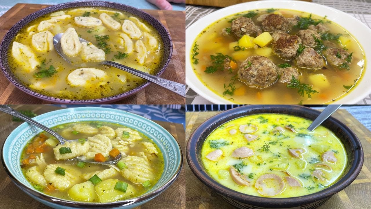 Эти 4 Супа выручат ВСЕХ ХОЗЯЕК! Самые ВКУСНЫЕ СУПЫ.