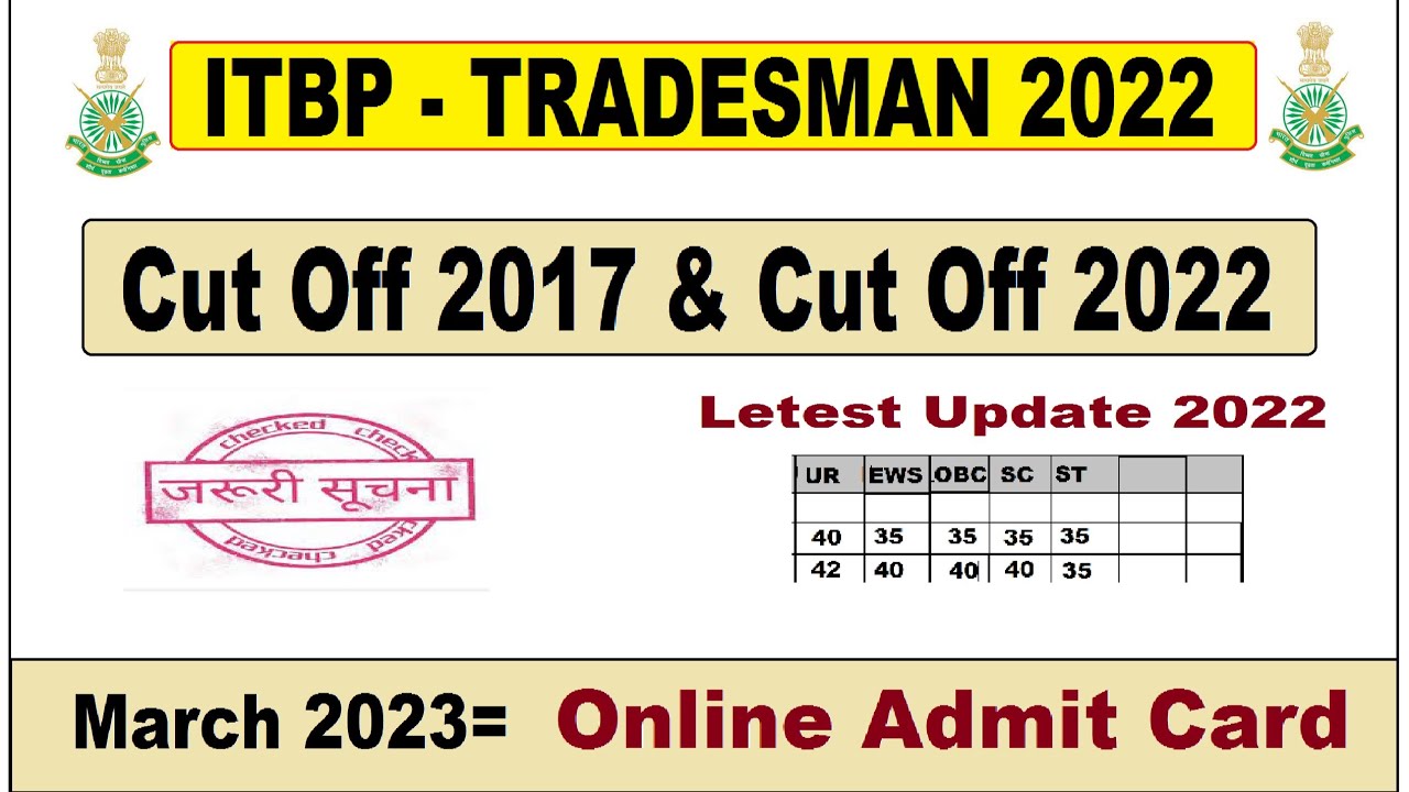ITBP TRADESMAN PHYSICAL DATE //CUT OFF 2022 // LATEST UPDATE ADMIT CARD DOWNLOAD
