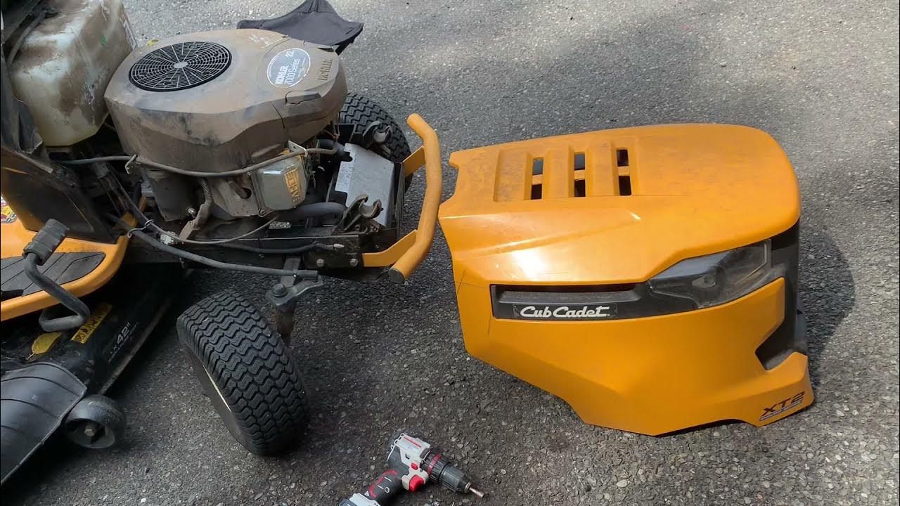 DIY How to Remove the Engine Hood on your Cub Cadet Riding Lawn Mower [Cub Cadet Hood Removal