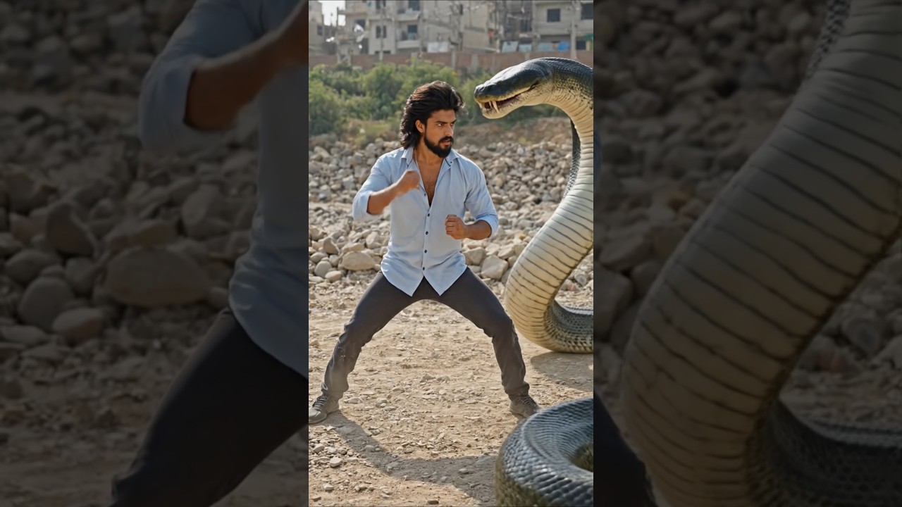सांप से फाइट करते हुए 🤜🐍 