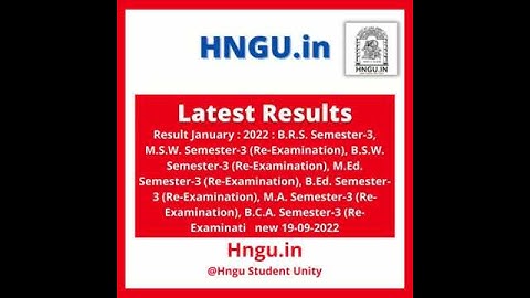 Hngu Results Update #Hngu.in