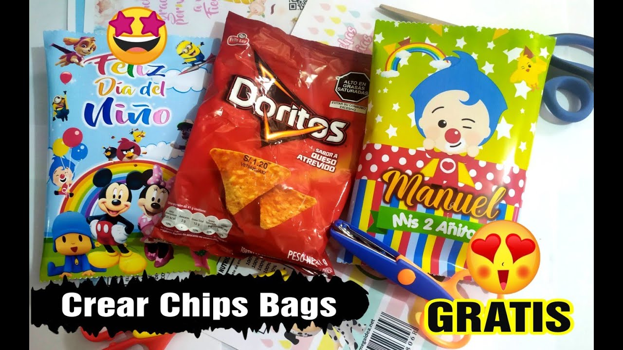 Como hacer Bolsas para Chips Bags GRATIS YouTube