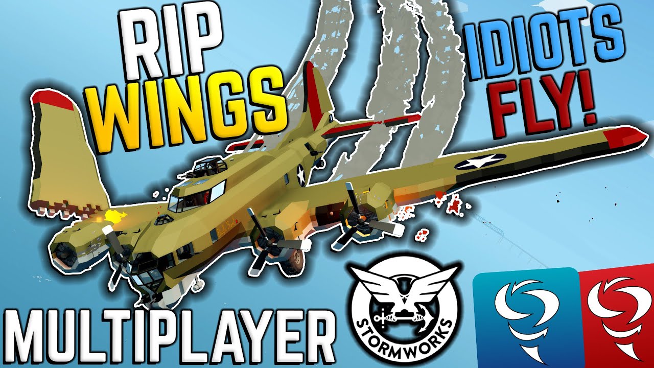 БОМБАРДИРОВЩИК B17 РАЗВАЛИВАЕТСЯ В ВОЗДУХЕ! В многопользовательском режиме Stormworks!