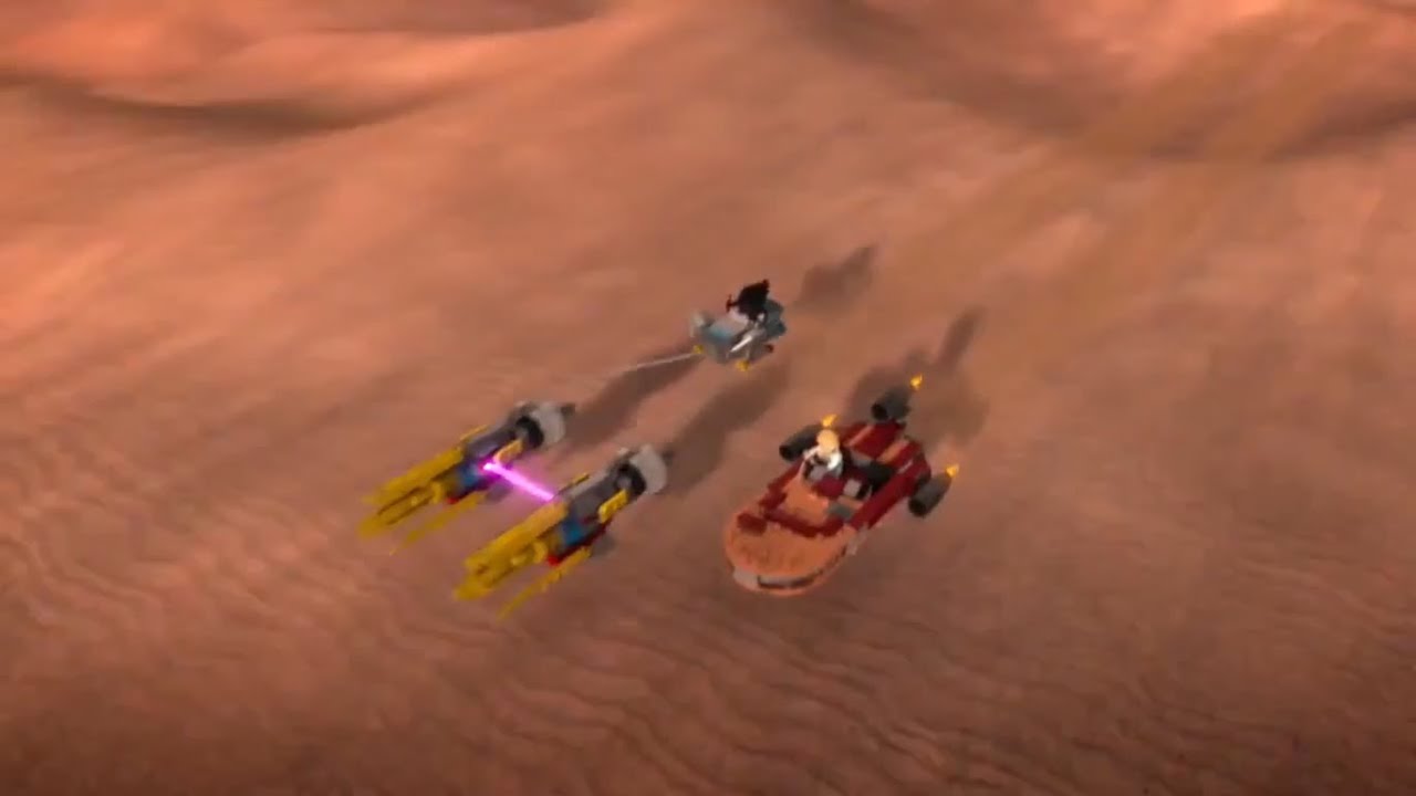 Luke and Vader race each other