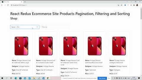 React Redux Ecommerce Site Products Pagination, Filtering and Sorting