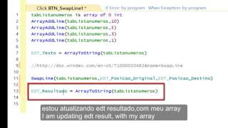 Aula 998 WinDev Array SwapLine