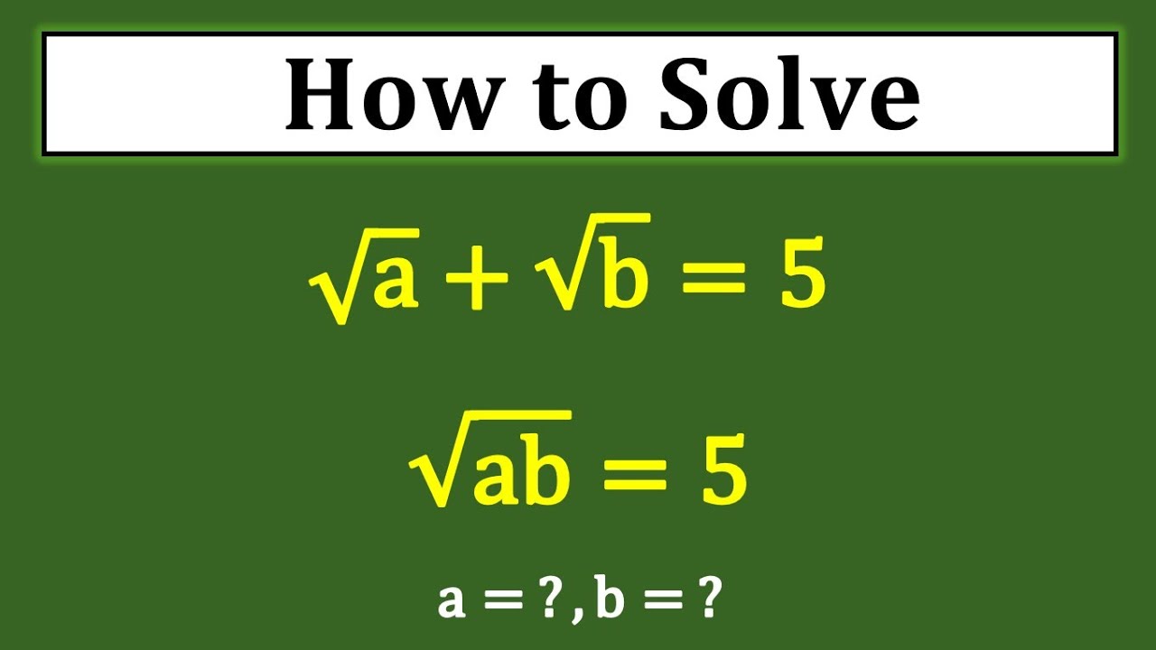 Germany | Can You Solve This? | A Nice Square Root Algebra Math Problem ...
