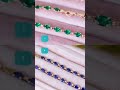 Colored gemstone bracelets 😍 Green emerald or blue sapphire?? #greenemerald #bluesapphire #jewelry