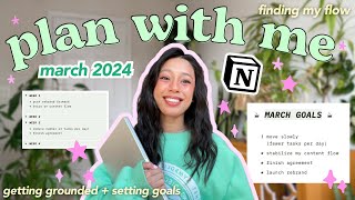 MARCH PLAN WITH ME  notion monthly reset + goal setting