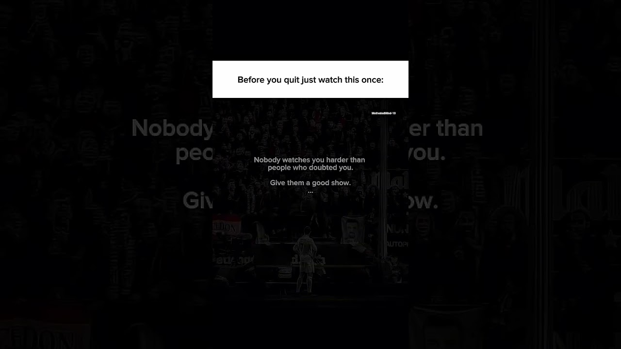 Before You Quit Remember This: 