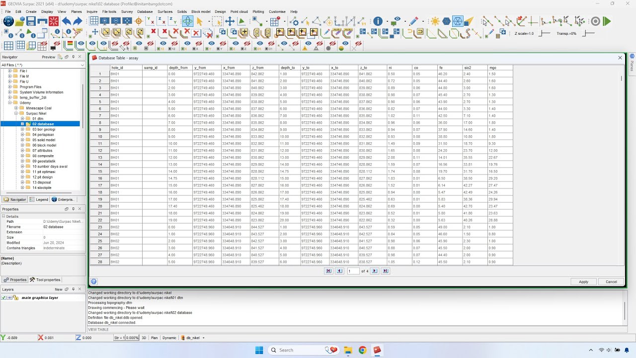 Pembuatan Database Geologi Tambang Nikel dengan Surpac - YouTube