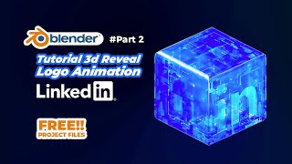 SCI-FI Geometri Node - LINKEDIN Logo Part 2 - Blender 3d Reveal Logo Animation Tutorial