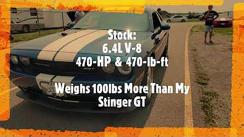 Kia Stinger GT vs Dodge Challenger SRT8 392 - 1/4 Mile Drag Race !