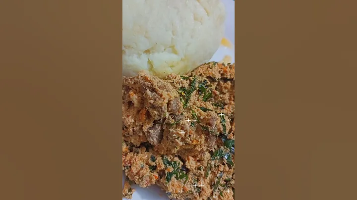 Egusi soup and Poundo yam #egusisoup #nigerianfood #food #pokemon #thursday #trending #youtubeshorts