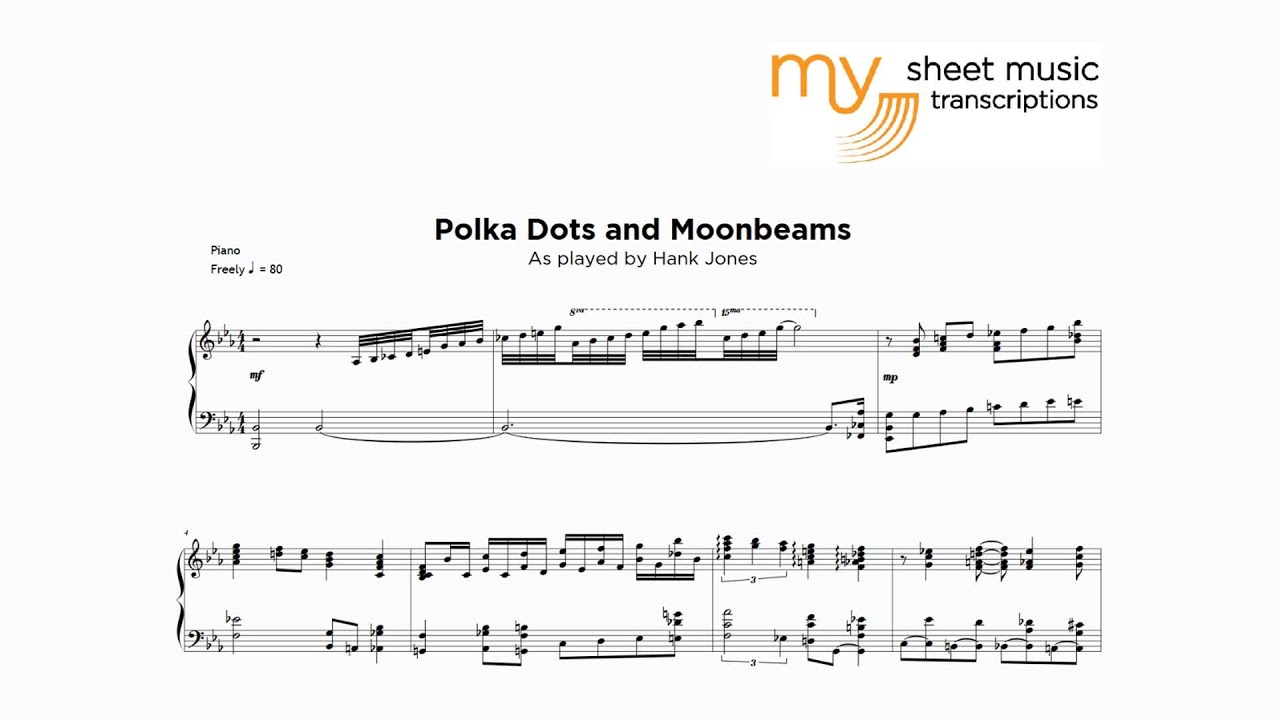 Hank Jones - Polka Dots and Moonbeams (Jazz Transcription) - YouTube