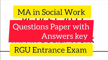 MA in Social Work Question paper 2022 l RGUCET 2023 l Answer key lCUET MA in Social Work  Paper 2022