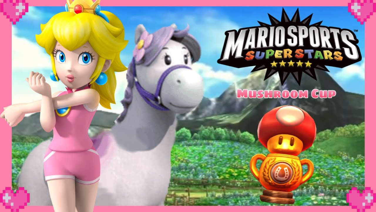 Mario Sports Superstars - Mushroom Cup (horse racing) Peach Gameplay