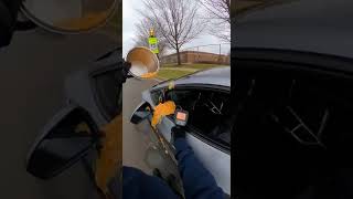 "School Zone Showdown: Supercar Gets Saucy Surprise!"